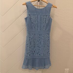 Antonio Melani baby Blue Lace overlay sleeveless dress 4 spring summer wedding